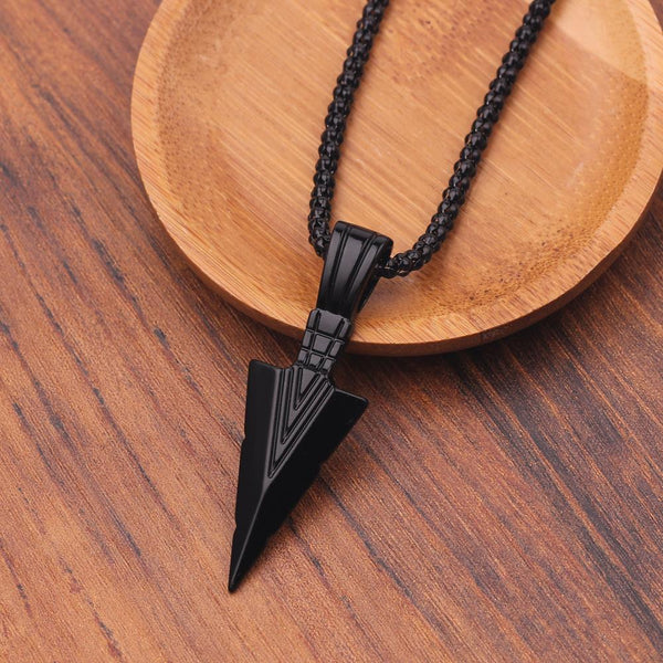 Titanium Arrow Pendant Necklace