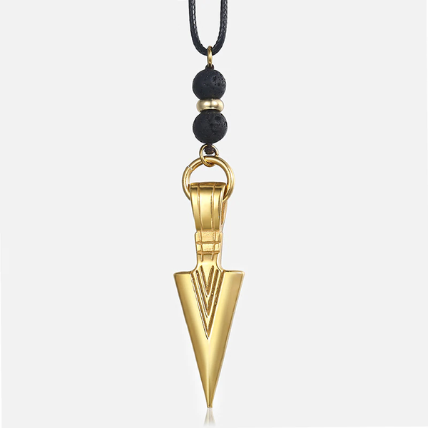 Titanium Arrow Bead Necklace