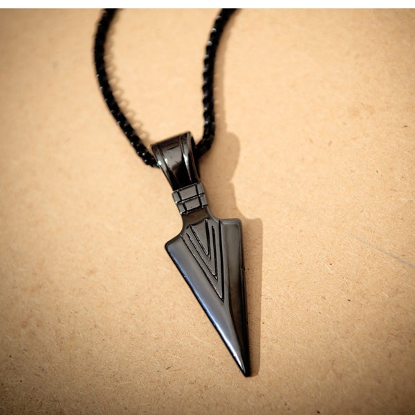 Titanium Arrow Pendant Necklace