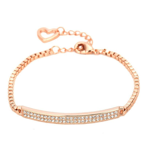 Top Quality CZ Micro Pave Chain Rose Gold Color Bracelet Jewelry Made with Austrian Crystal Wholesale ZYH172