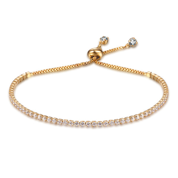 Thin Cubic Zirconia Paved Bracelet