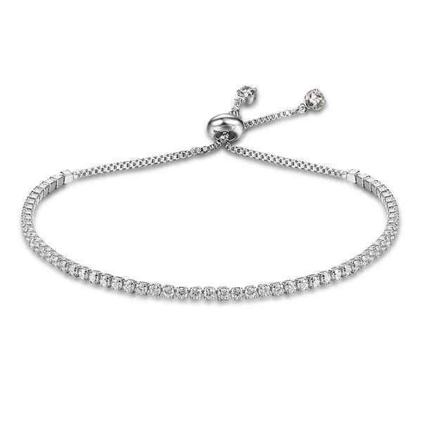 Thin Cubic Zirconia Paved Bracelet