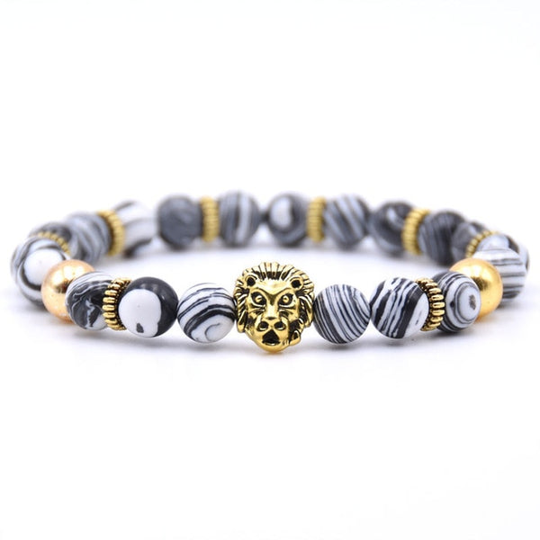 Onyx Charms Lion Bracelet