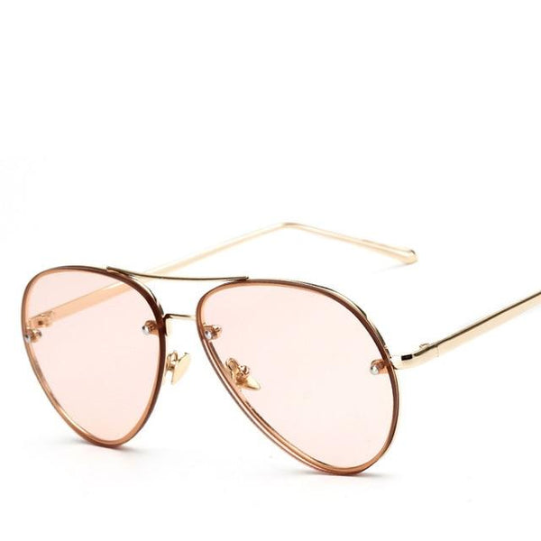 Oversized Flat Lens Aviator Sunglasses