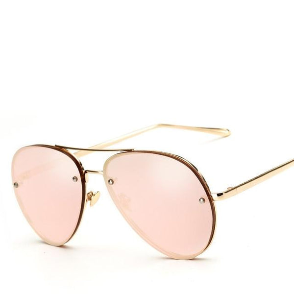 Oversized Flat Lens Aviator Sunglasses