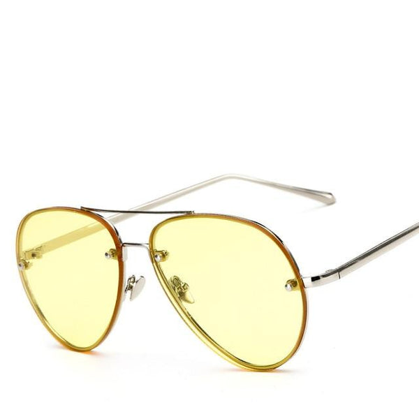 Oversized Flat Lens Aviator Sunglasses