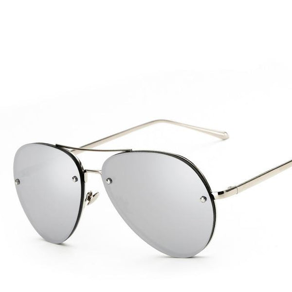 Oversized Flat Lens Aviator Sunglasses