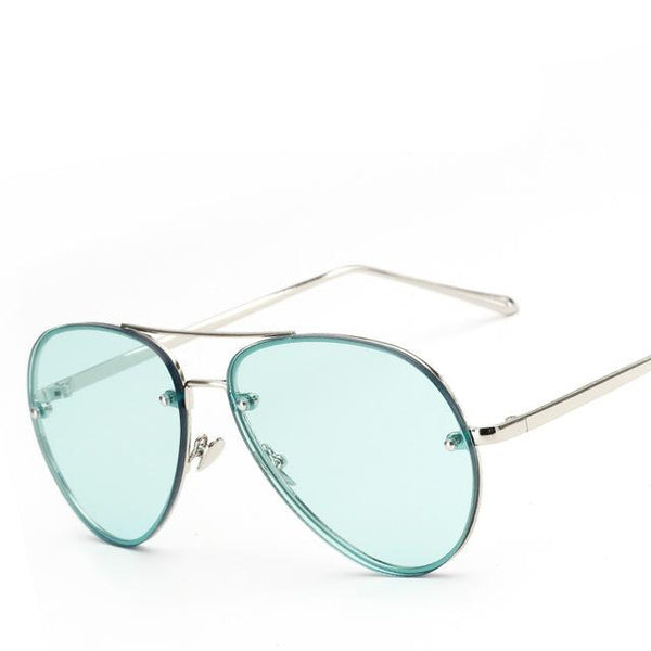 Oversized Flat Lens Aviator Sunglasses