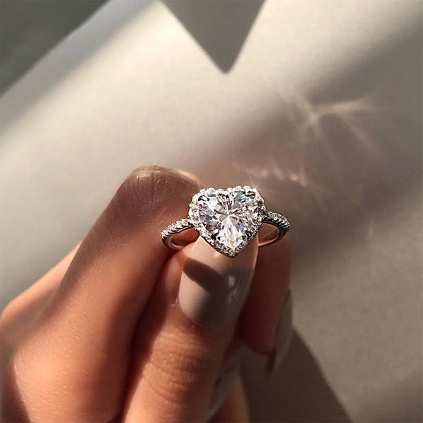 Heart Studded Diamond Ring