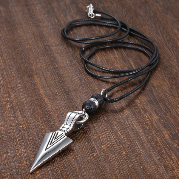 Titanium Arrow Bead Necklace