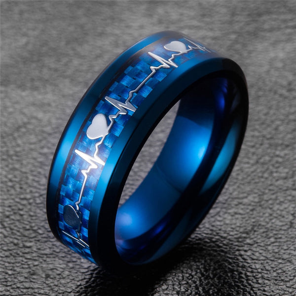 Carbon Fiber Heartbeat Ring