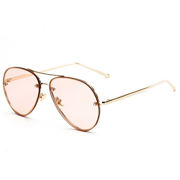 Oversized Flat Lens Aviator Sunglasses